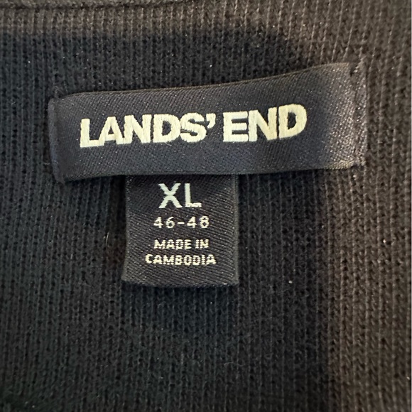 Lands End Men's Plaid 1/4 Zip Cotton Knit Sweater Size XL 46-48 - Picture 4 of 6